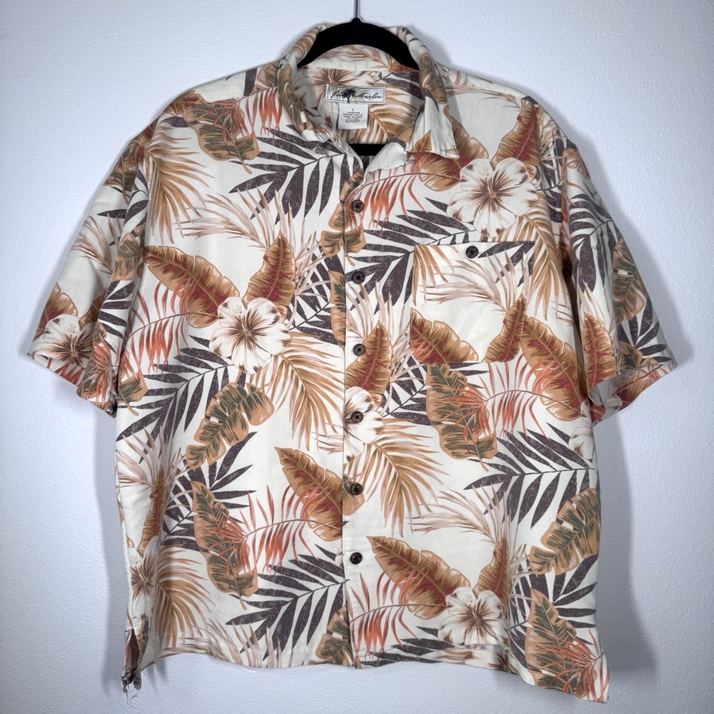 Joe Marlins Men’s Hawaiian Beach Wedding Casual Button Down Large